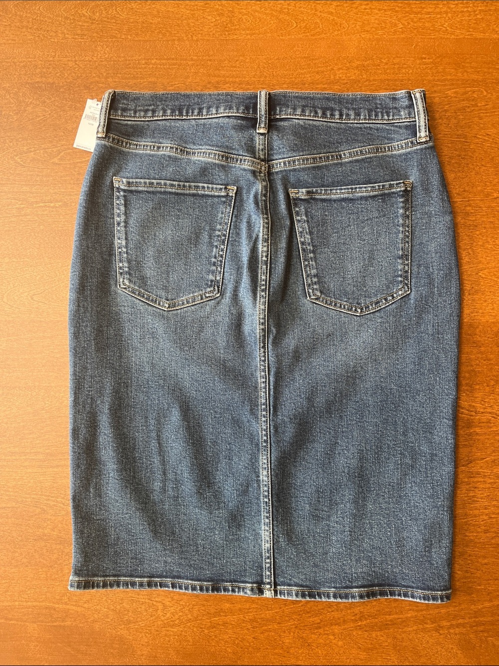 GAP Dark Blue Denim Pencil Skirt with Front Vent - Picture 3 of 7